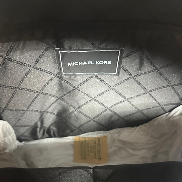 Michael Kors Malone pebbled leather Olive Backpack with Silver Accents
